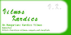 vilmos kardics business card